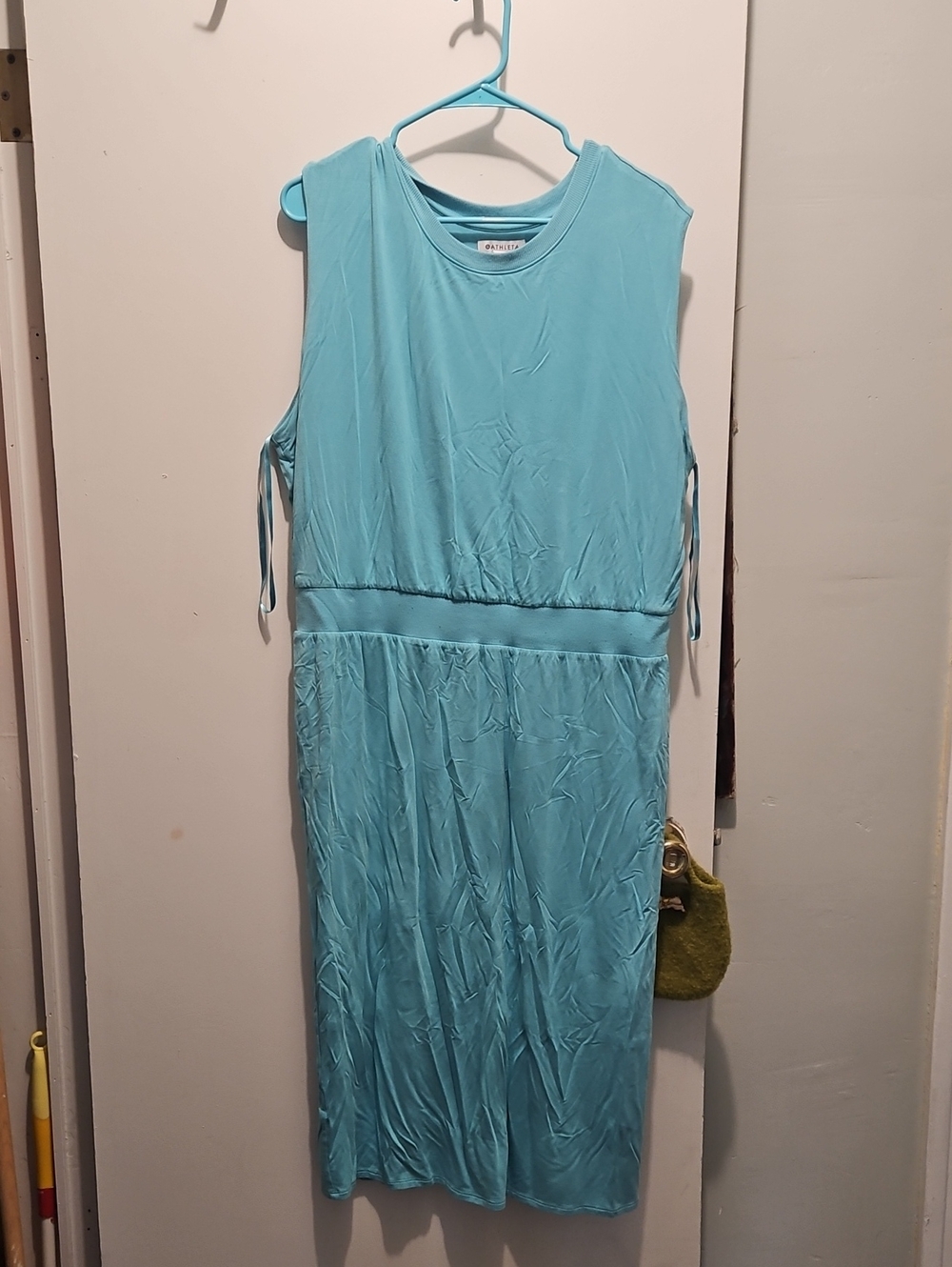 Athleta Sleeveless Aqua Midi Dress with Side Ties